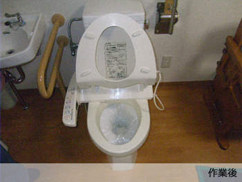 東大阪市　老人ホーム　大便器詰まりワイヤー通管
